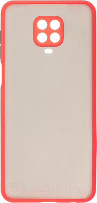 Чехол-накладка SNT Противоударный с защитой камеры для Redmi Note 9S/Note 9 Pro (красный)