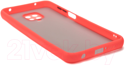 Чехол-накладка SNT Противоударный с защитой камеры для Redmi Note 9S/Note 9 Pro (красный)