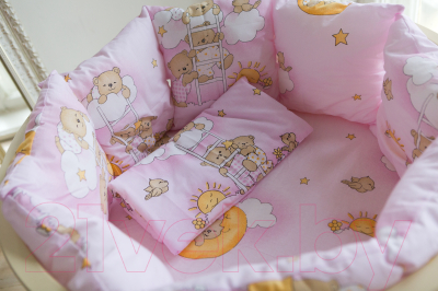 Комплект постельный для новорожденных Баю-Бай Нежность / К91-Н1 (розовый)