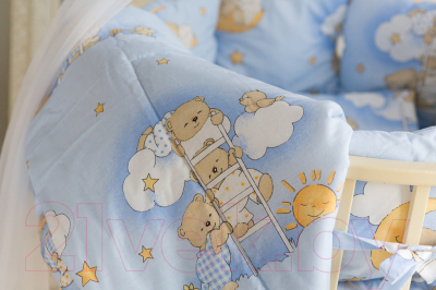 Комплект постельный для новорожденных Баю-Бай Нежность / К91-Н4 (голубой)