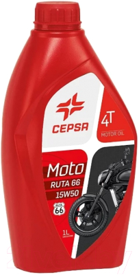 Моторное масло Cepsa Moto 4T Ruta 66 15W50 / 514254187 (1л)