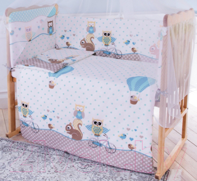 Комплект постельный для малышей Баю-Бай Раздолье / К50-Р4 (голубой)