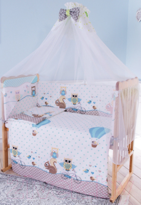 Комплект постельный для новорожденных Баю-Бай Раздолье / К90-Р4 (голубой)