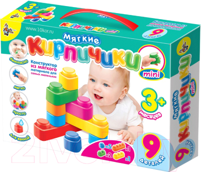 

Развивающая игрушка Десятое королевство, Мягкие кирпичики / 02670