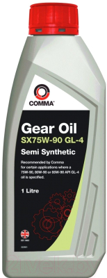 Трансмиссионное масло Comma Gear Oil GL4 SX 75W90 / SXGL41L (1л)