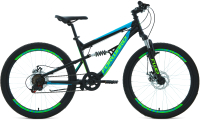 Велосипед Forward Raptor 24 2.0 Disc 2021 / RBKW1F146003 (15, черный/бирюзовый) - 