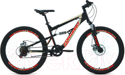 Велосипед Forward Raptor 24 2.0 Disc 2021 / RBKW1F146002 (15, черный/красный)