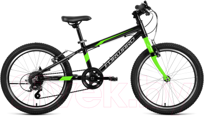 Детский велосипед Forward Rise 20 2.0 2021 / RBKW1J307004 (черный/ярко-зеленый)