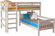 Двухъярусная кровать Мебельград Соня вариант 7 (массив сосны прозрачный лак) - 