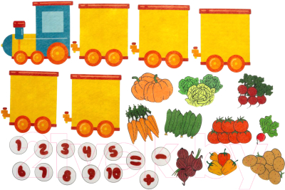 

Развивающий игровой набор Lip Lip, Веселые липучки. Паровоз с овощами / LIP1232