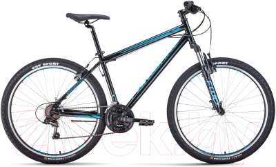 Велосипед Forward Sporting 27.5 1.2 2021 / RBKW1M17G011 (19, черный/бирюзовый)