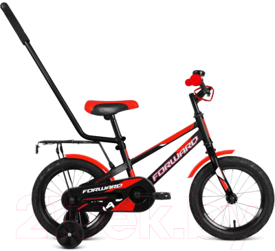 Детский велосипед с ручкой Forward Meteor 14 2021 / 1BKW1K1B1009