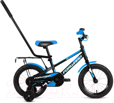 Детский велосипед с ручкой Forward Meteor 14 2021 / 1BKW1K1B1008