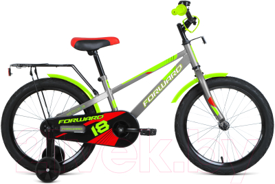 Детский велосипед Forward Meteor 18 2021 / 1BKW1K7D1013 (серый/зеленый)