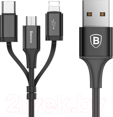 Кабель/переходник Baseus USB 2.0 - Lightning/microUSB/USB Type-C / CA3IN1-ZY01 (1.2м)