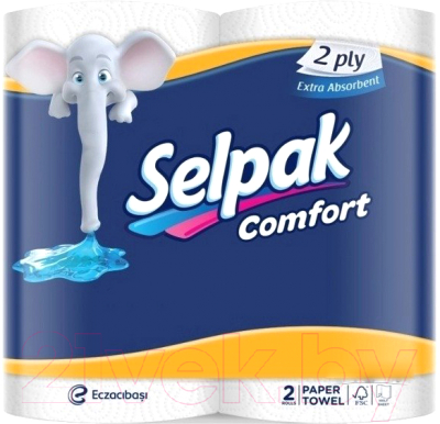 

Бумажные полотенца Selpak, Белый, Comfort 2х слойная