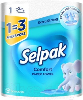 

Бумажные полотенца Selpak, Белый, Comfort Maxi 2х слойная