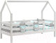 Стилизованная кровать детская Мебельград Соня с надстройкой (белый полупрозрачный) - 