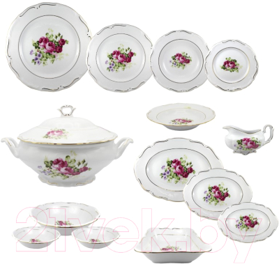 Набор столовой посуды Cmielow i Chodziez Maria Tereza / G255-2046M30 (46пр, роза садовая)