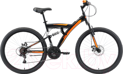 Велосипед Black One Flash FS 26 D 2021 16 (черный/оранжевый)