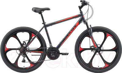 Велосипед Black One Onix 26 D FW 2021 (16, серый/черный/красный)