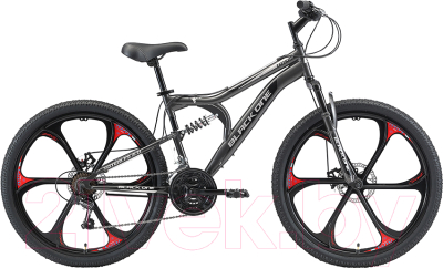 Велосипед Black One Totem FS 26 D FW 2021 (16, серый/черный/серый)