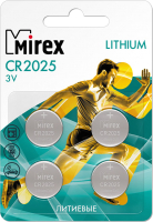 Комплект батареек Mirex CR2025 3V / CR2025-E4 (4шт) - 