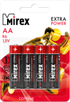 Комплект батареек Mirex R6 AA 1.5V / ER6-E4 (4шт) - 