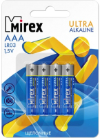 Комплект батареек Mirex R03 (AAA) 1.5V / LR03-E4 (4шт) - 