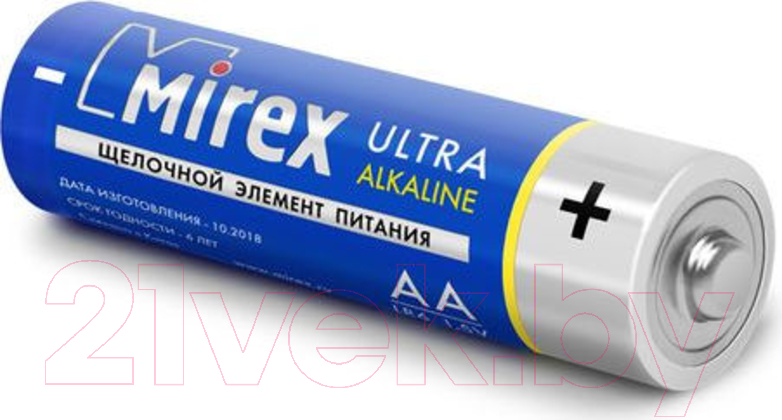 Комплект батареек Mirex R6 (AA) 1.5V / LR6-E4 (4шт) — фото 3