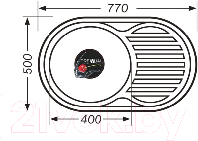 Мойка кухонная Premial 7750 0.8мм (матовый)