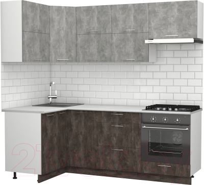 Кухонный гарнитур S-Company Клео крафт 1.2x2.2 левая (ателье темное/ателье светлое)