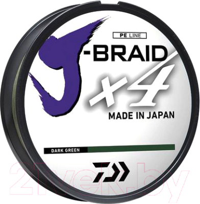 Леска плетеная Daiwa J-Braid X4 0.07мм 135м / 12741-007 (зеленый)