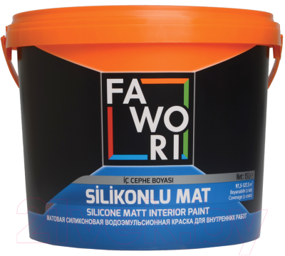 

Краска Fawori, Белый, Silicone Matt Interior для внутренних работ