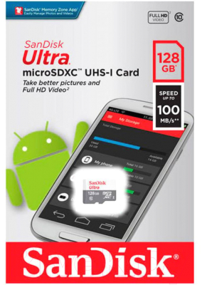 Карта памяти SanDisk MicroSDXC (Class10) UHSI U1 128GB (SDSQUNR-128G-GN6MN)