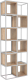 Стеллаж Hype Mebel Грос-2 70x175 (белый/дуб галифакс натуральный) - 