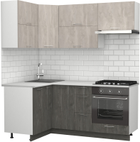 Готовая кухня S-Company Клео крафт 1.2x1.9 левая (железный камень/бетонный камень) - 