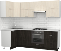 Кухонный гарнитур S-Company Клео крафт 1.2x2.5 левая (угольный камень/шелковый камень) - 