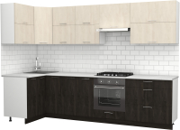 Готовая кухня S-Company Клео крафт 1.2x3.0 левая (угольный камень/шелковый камень) - 