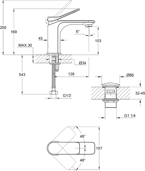 Смеситель Cersanit Odra 63050