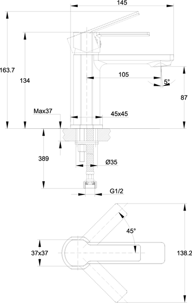Смеситель Cersanit Smart 63047