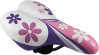 Сиденье велосипеда DDK Flower / 1217A (белый/розовый) - 