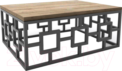Журнальный столик Hype Mebel Лок 60x80 (черный/дуб галифакс натуральный)