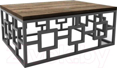 Журнальный столик Hype Mebel Лок 60x80 (черный/дуб галифакс олово)
