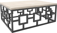 Журнальный столик Hype Mebel Лок 60x80 (черный/древесина белая) - 
