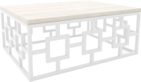 Журнальный столик Hype Mebel Лок 60x80 (белый/древесина белая) - 