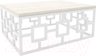 Журнальный столик Hype Mebel Лок 75x100 (белый/древесина белая)