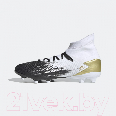 Бутсы футбольные Adidas Predator 20.3 FG / FW9196 (р-р 9, белый/черный)