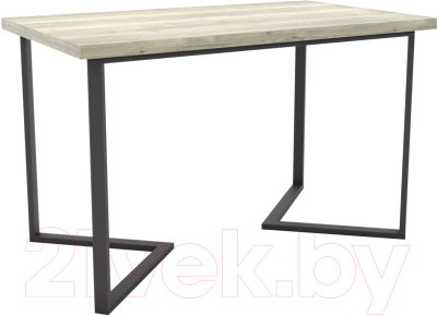 Обеденный стол Hype Mebel Дельта 110x70 (черный/древесина белая)