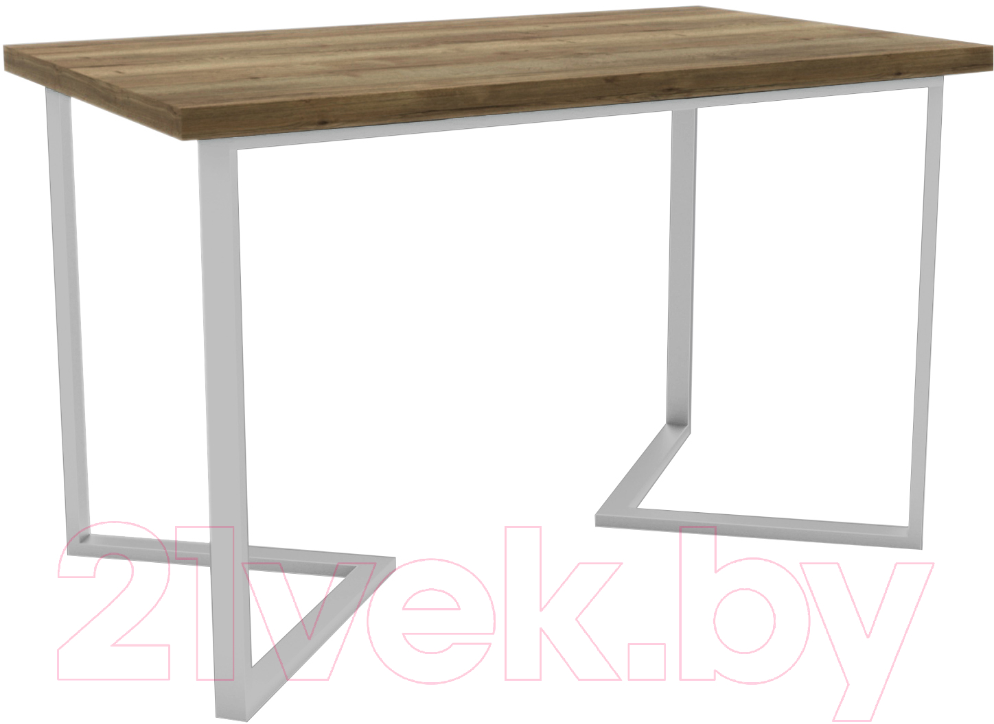 Обеденный стол Hype Mebel Дельта 125x75 (белый/дуб галифакс олово)